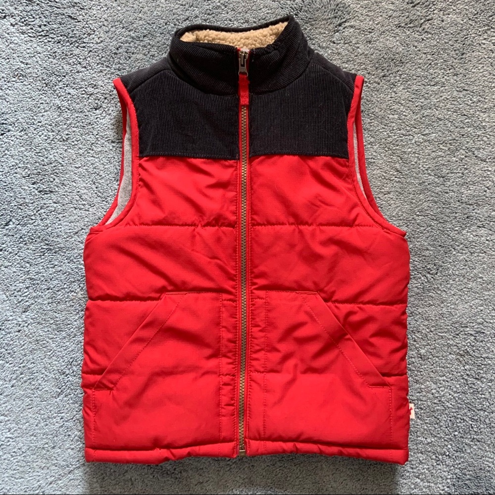 Carter’s corduroy fleece puffer vest boys size 6